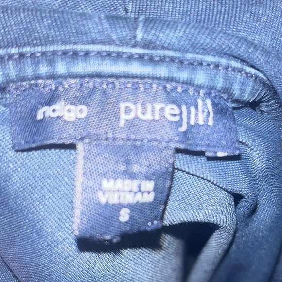 indigo purejill Womens Denim Look Cowl Neck Tunic Shirt Small Swing Office - Picture 3 of 3